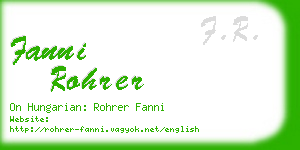 fanni rohrer business card